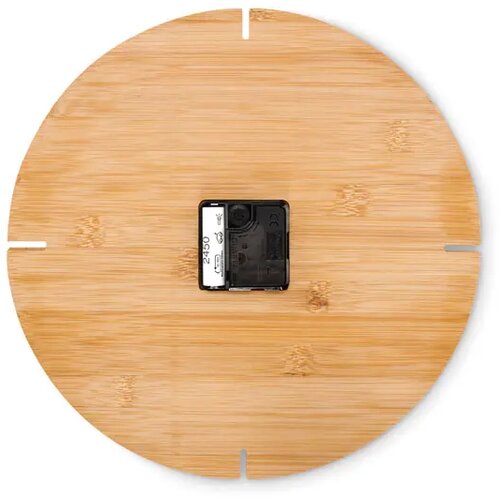Ronde bamboe wandklok Esfere hout