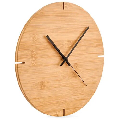 Ronde bamboe wandklok Esfere hout