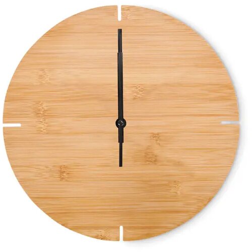 Ronde bamboe wandklok Esfere hout