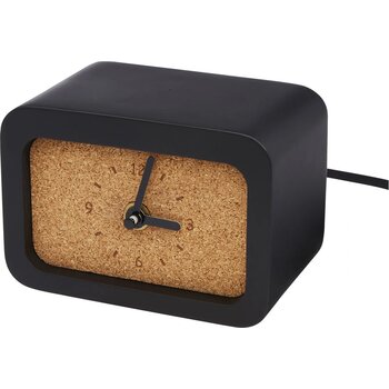 Momento bureauklok van kalksteen voor draadloos opladen Zwart