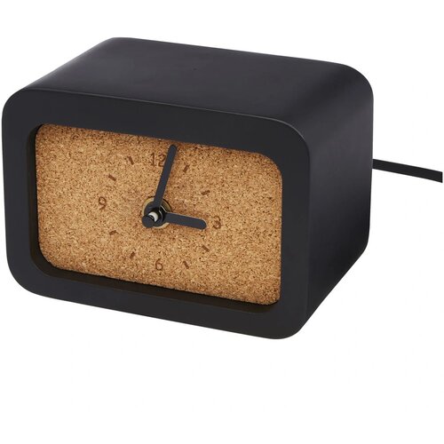 Momento bureauklok van kalksteen voor draadloos opladen Zwart