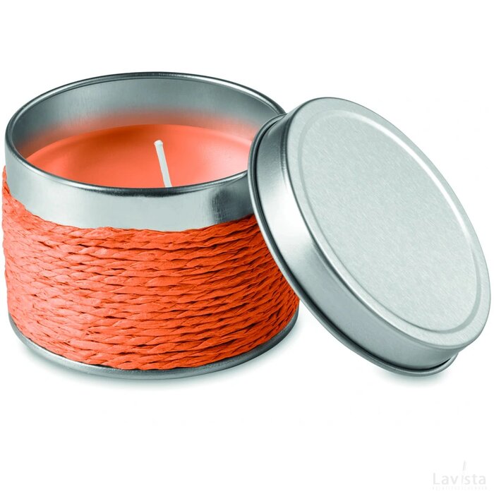 Geurkaars in blikje Delicious oranje