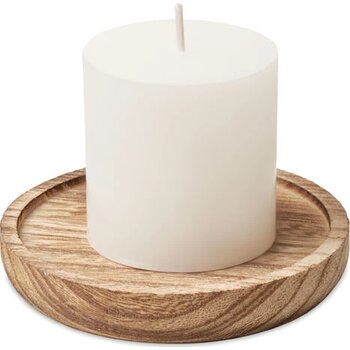 Kaars met ronde houten basis Pentas hout Kaars met ronde houten basis Pentas hout