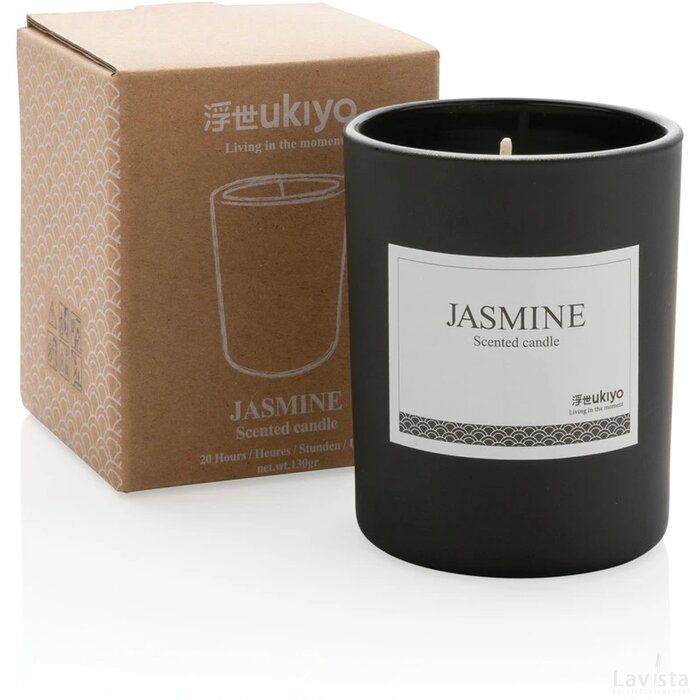 Ukiyo geurkaars in glas zwart