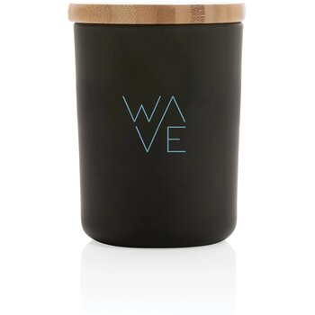Ukiyo luxe geurkaars met bamboe deksel zwart