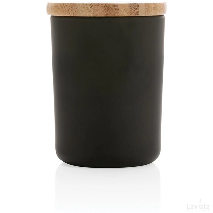 Ukiyo luxe geurkaars met bamboe deksel zwart