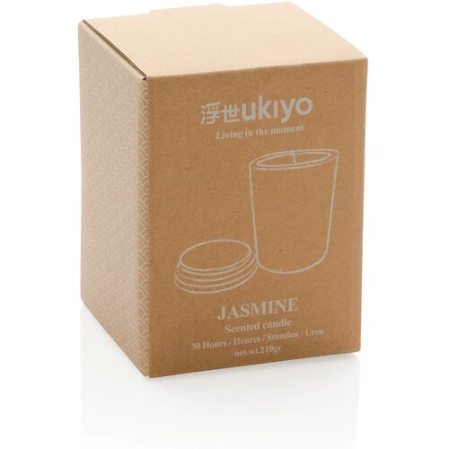 Ukiyo luxe geurkaars met bamboe deksel zwart
