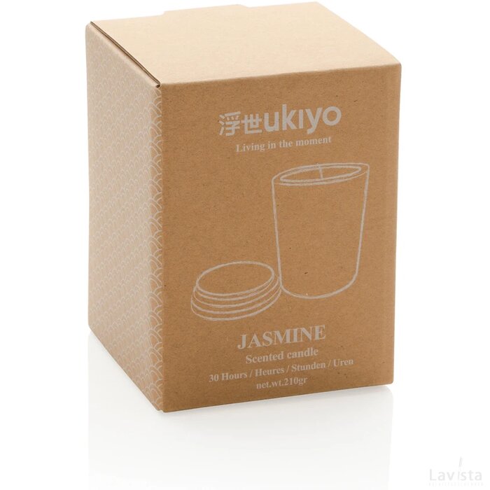 Ukiyo luxe geurkaars met bamboe deksel zwart