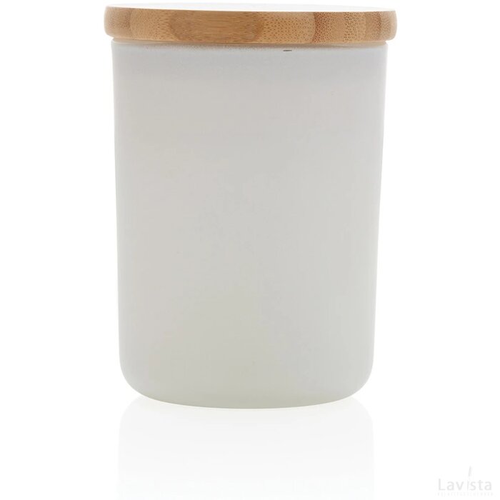 Ukiyo luxe geurkaars met bamboe deksel wit
