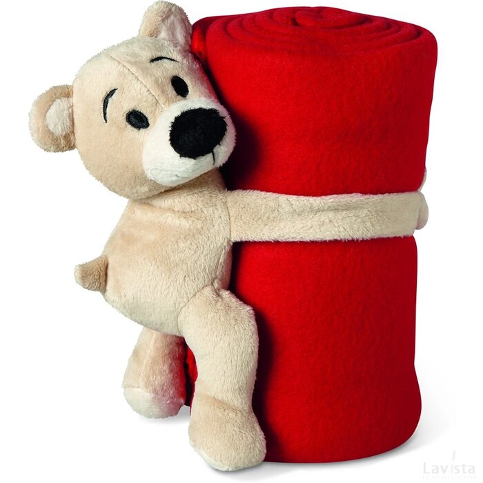 Fleece deken met beer Manta rood