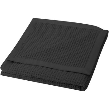 Abele 150 x 140 cm katoenen wafeldeken Zwart
