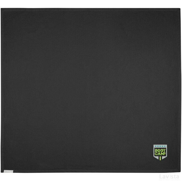 Abele 150 x 140 cm katoenen wafeldeken Zwart