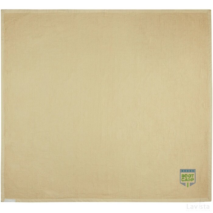 Abele 150 x 140 cm katoenen wafeldeken Beige