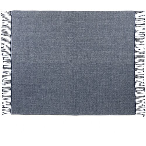 Haven sprei met visgraatmotief Navy