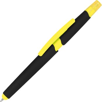 Pen met een tektstmarker geel Pen met een tektstmarker geel