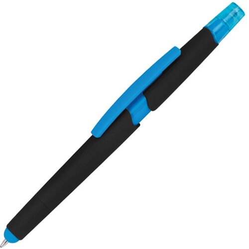 Pen met een tektstmarker lichtblauw