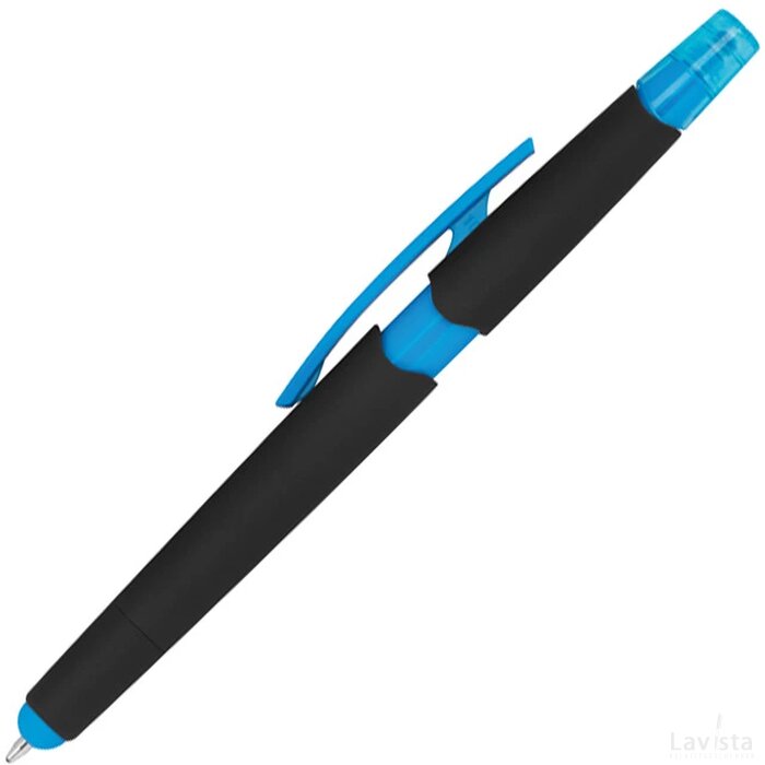 Pen met een tektstmarker lichtblauw