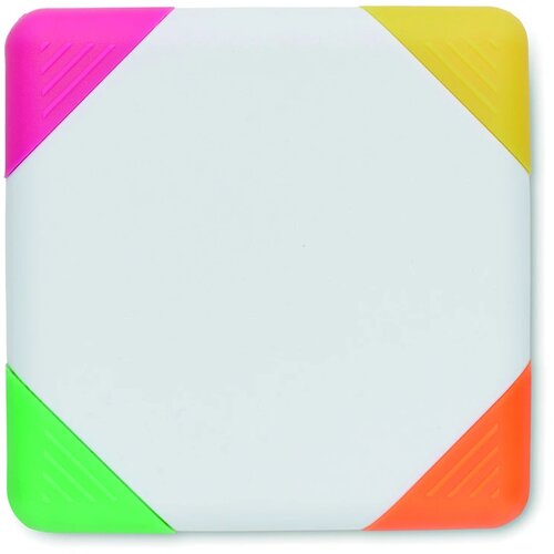 Markeerstift 4 kleuren Squarie wit