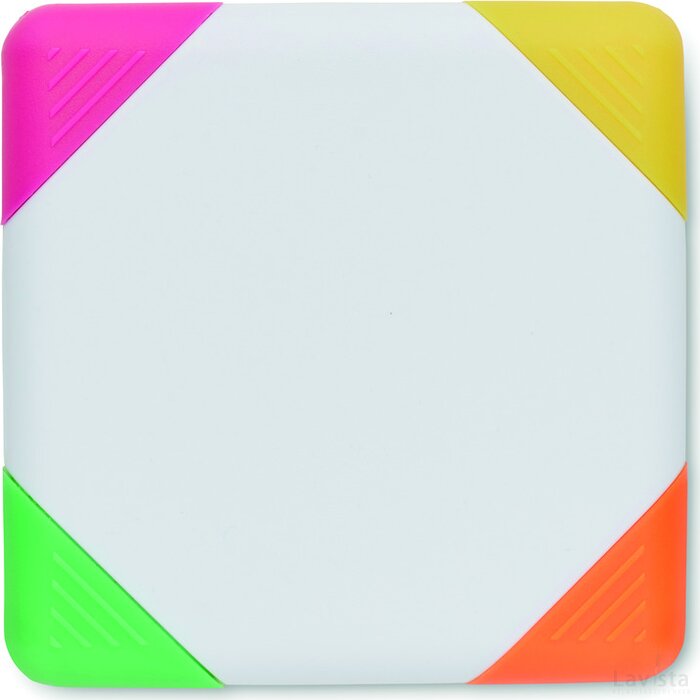 Markeerstift 4 kleuren Squarie wit