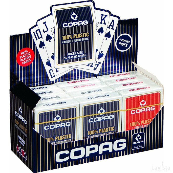 Plastic speelkaarten Index 4 hoeken Display - Copag