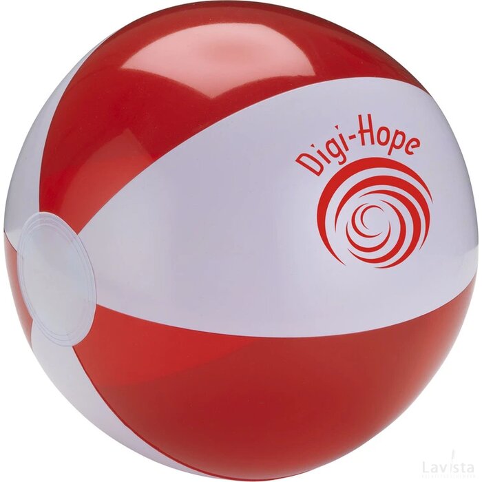 Beachball Ø 24 Cm Wit/Rood