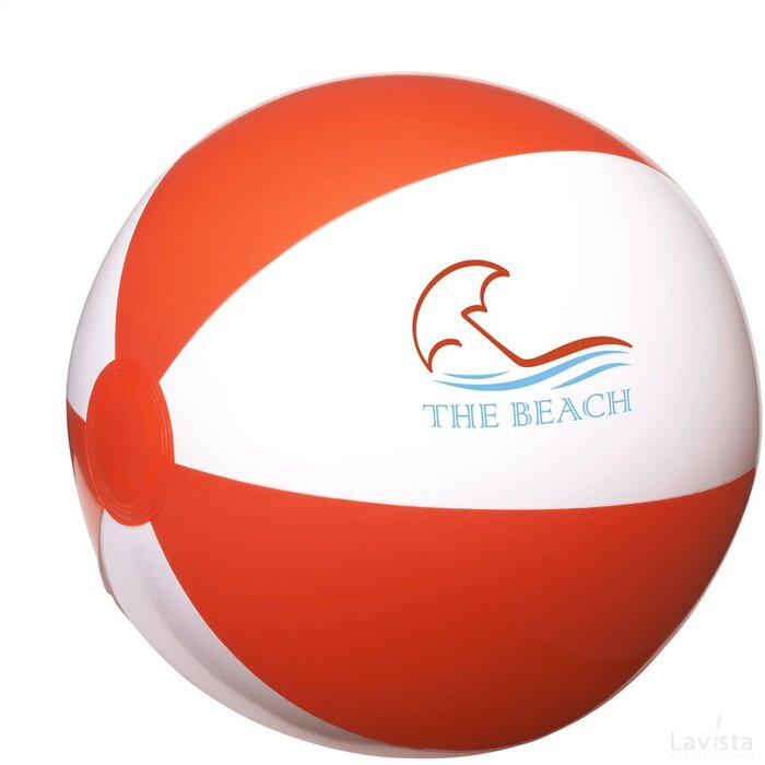 Beachball Ø 28 Cm Strandbal Wit/Rood