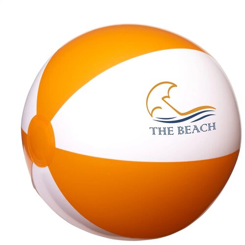 Beachball Ø 28 Cm Strandbal Wit/Oranje