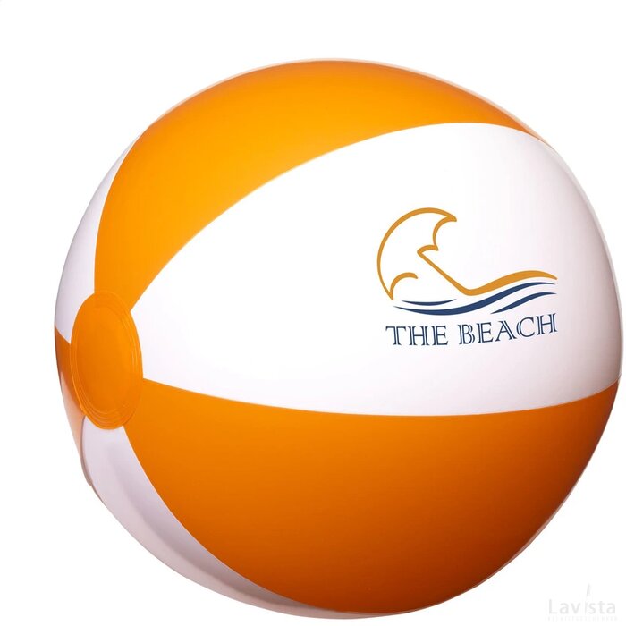 Beachball Ø 28 Cm Strandbal Wit/Oranje