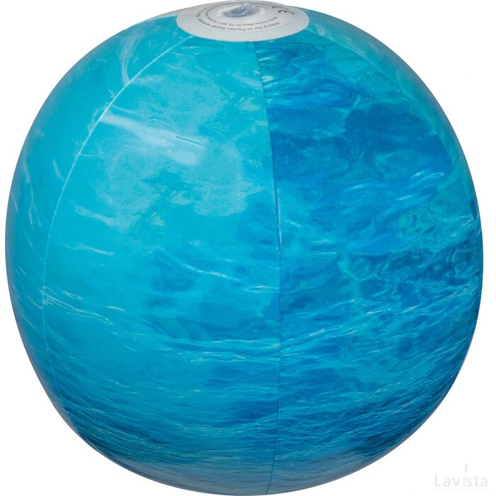 Strandbal met zeemotief turquoise