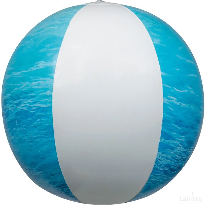 Strandbal met zeemotief turquoise