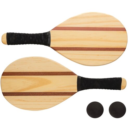 Houten frescobol tennis set bruin