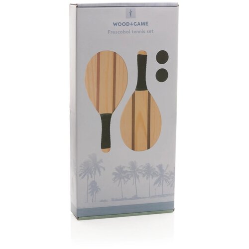 Houten frescobol tennis set bruin