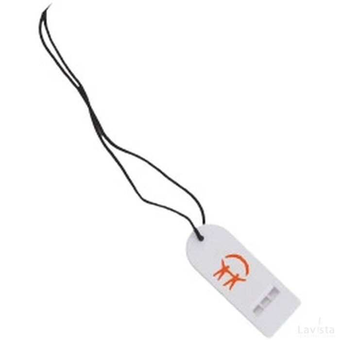 Fluitje met safetykoord Wit