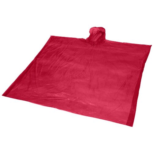Ziva wegwerp regenponcho met opbergtasje Rood
