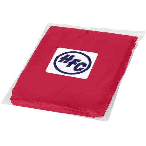 Ziva wegwerp regenponcho met opbergtasje Rood