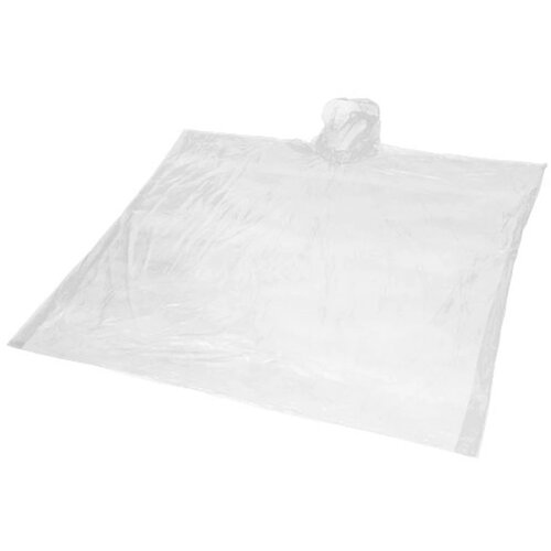 Ziva wegwerp regenponcho met opbergtasje Wit