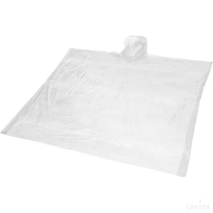 Ziva wegwerp regenponcho met opbergtasje Wit