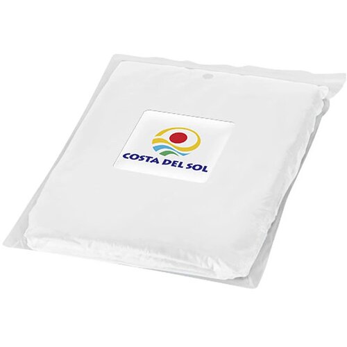 Ziva wegwerp regenponcho met opbergtasje Wit