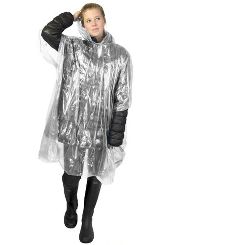 Ziva wegwerp regenponcho met opbergtasje Wit