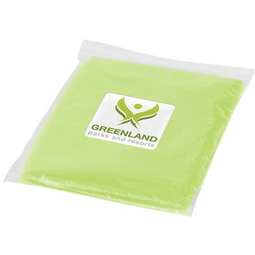 Ziva wegwerp regenponcho met opbergtasje Lime