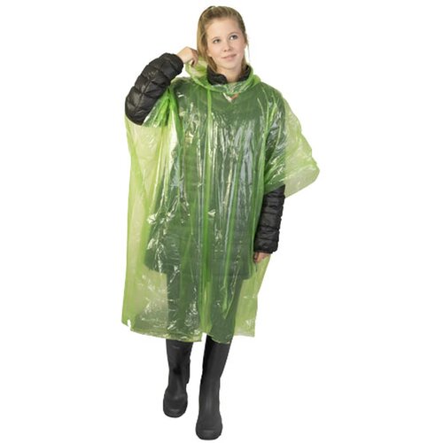 Ziva wegwerp regenponcho met opbergtasje Lime