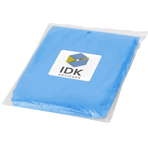 Ziva wegwerp regenponcho met opbergtasje koningsblauw Koningsblauw