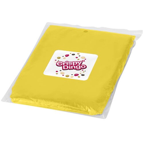 Ziva wegwerp regenponcho met opbergtasje geel Geel