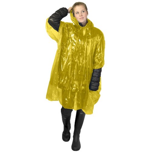Ziva wegwerp regenponcho met opbergtasje geel Geel