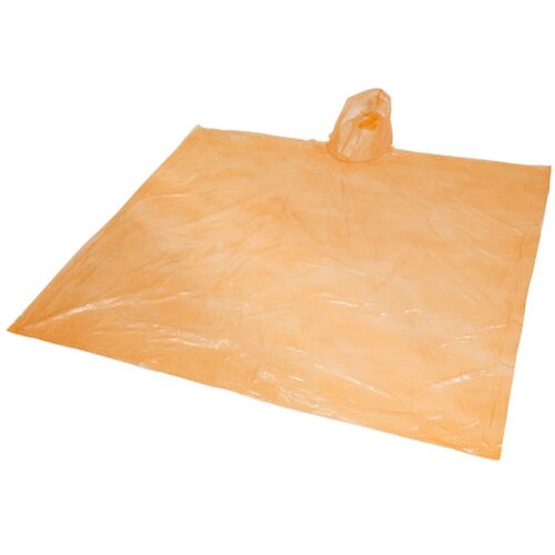 Ziva wegwerp regenponcho met opbergtasje Oranje
