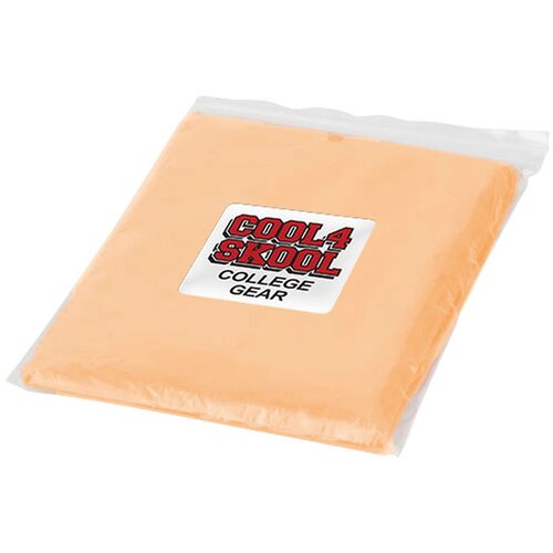 Ziva wegwerp regenponcho met opbergtasje Oranje