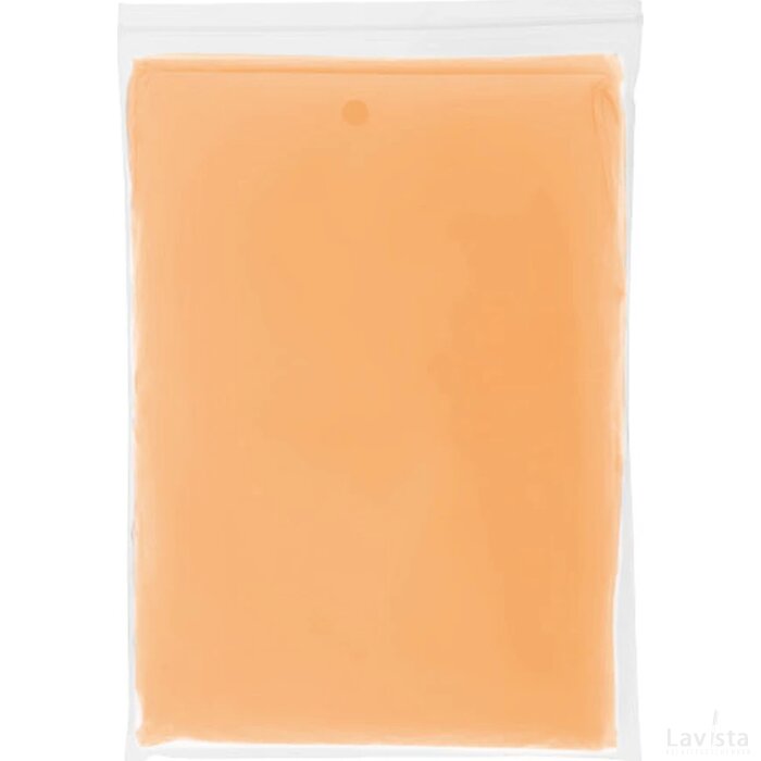 Ziva wegwerp regenponcho met opbergtasje Oranje