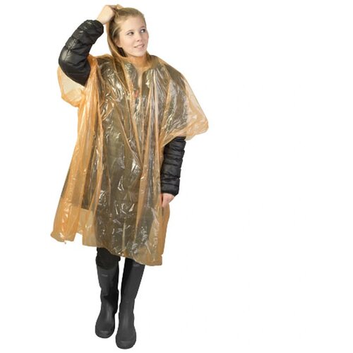 Ziva wegwerp regenponcho met opbergtasje Oranje