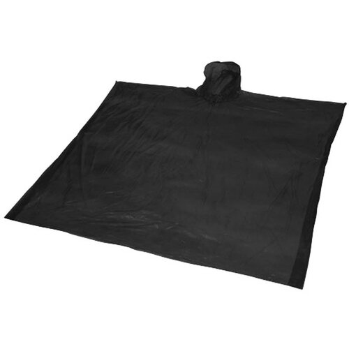 Ziva wegwerp regenponcho met opbergtasje Zwart