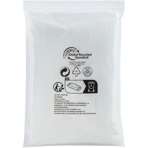 Mayan gerecyclede wegwerp regenponcho met opbergtasje Wit